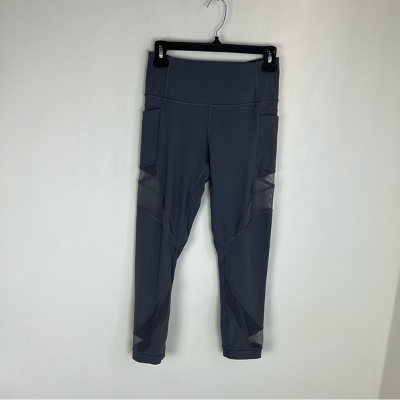 Lululemon Mesh In Motion Crop 23" Leggings Titanium Gray Size 6 B24 - Picture 2 of 4